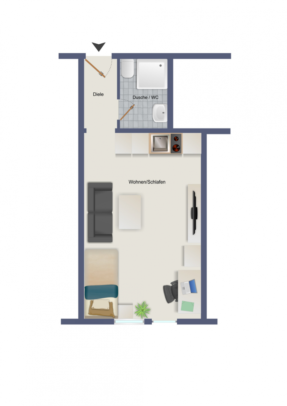 Grundriss Apartment Etagenwohnung Bamberg