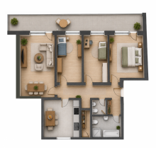 Grundriss Wohnkomfort mit Freiraum - 97 m� und Balkon in Walsdorf
