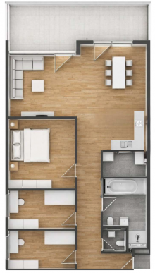 Grundriss Exklusive 4-Zimmer-Wohnung auf der Erba-Insel mit Regnitzblick