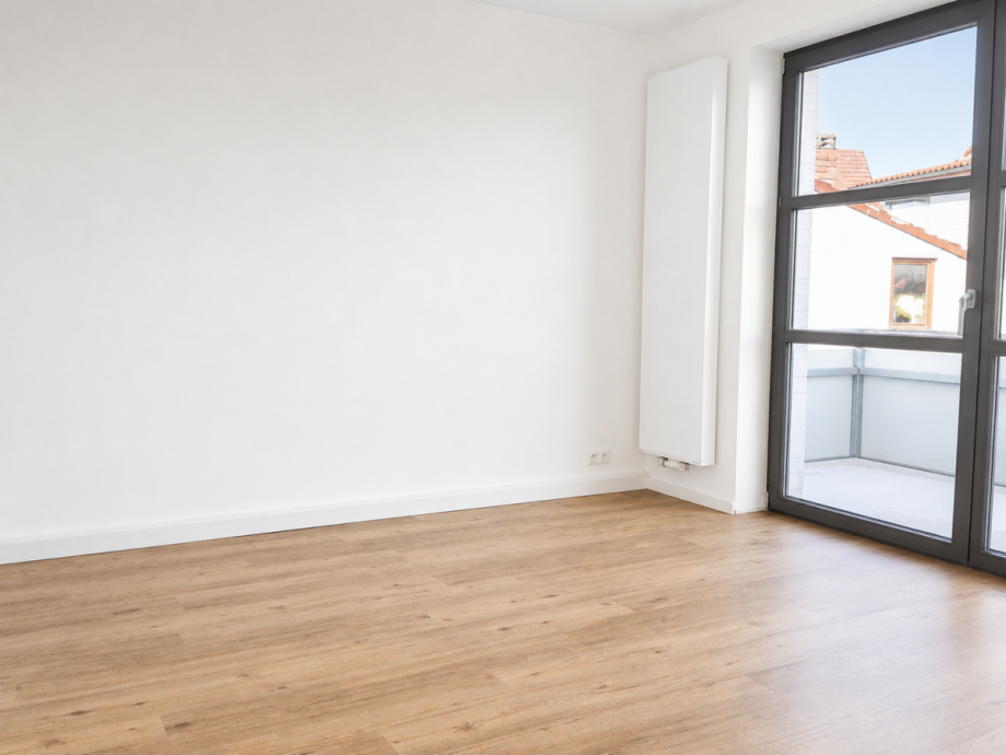 Zugang zum Balkon vom Wohnzimmer aus Etagenwohnung Eltmann