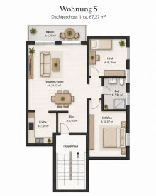 Grundriss Wohnung 5 Energieeffiziente Neubauwohnung im Dachgeschoss
