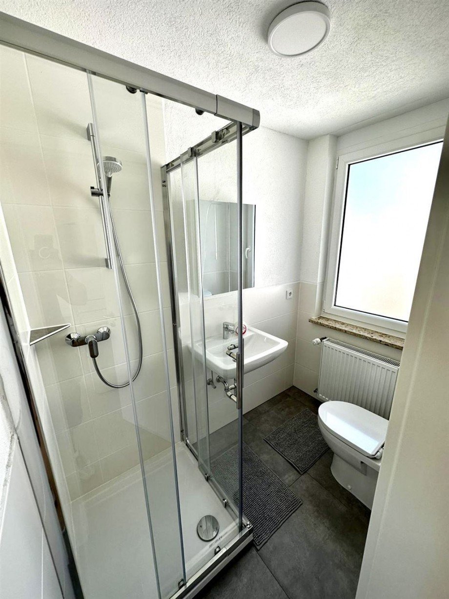 Platzsparend und modern - Duschbad mit Tageslicht Etagenwohnung Rentweinsdorf