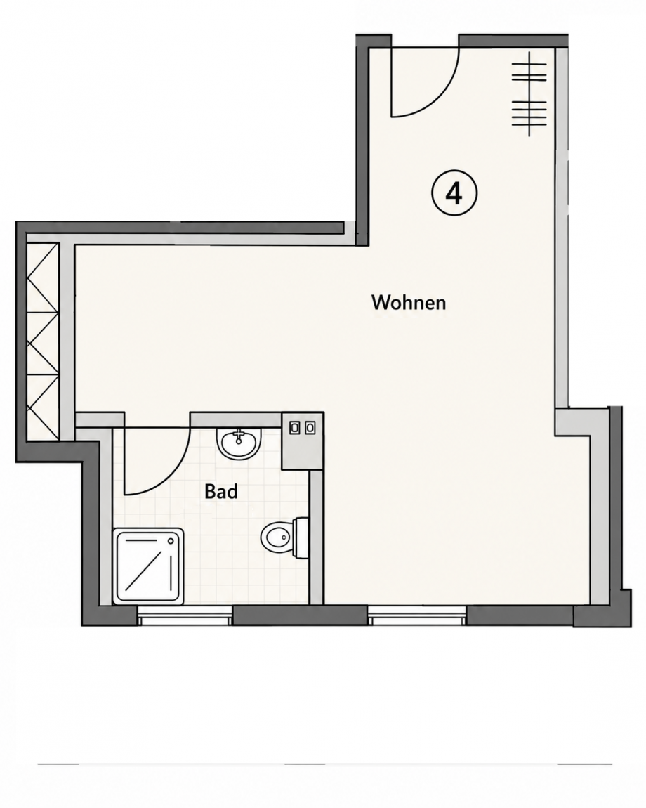 Grundriss App. 4 Etagenwohnung Bamberg