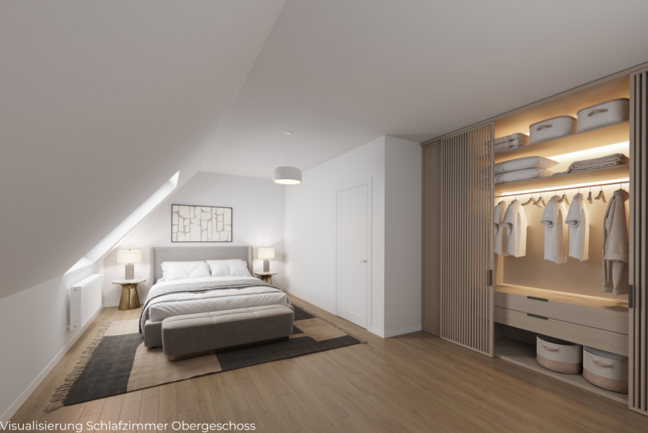 Visualisierung Schlafzimmer OG Doppelhaush�lfte Breiteng��bach