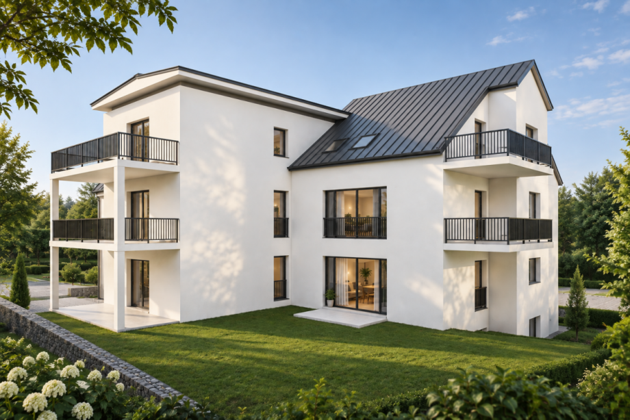 Visualisierung Hausansicht Etagenwohnung Bischberg