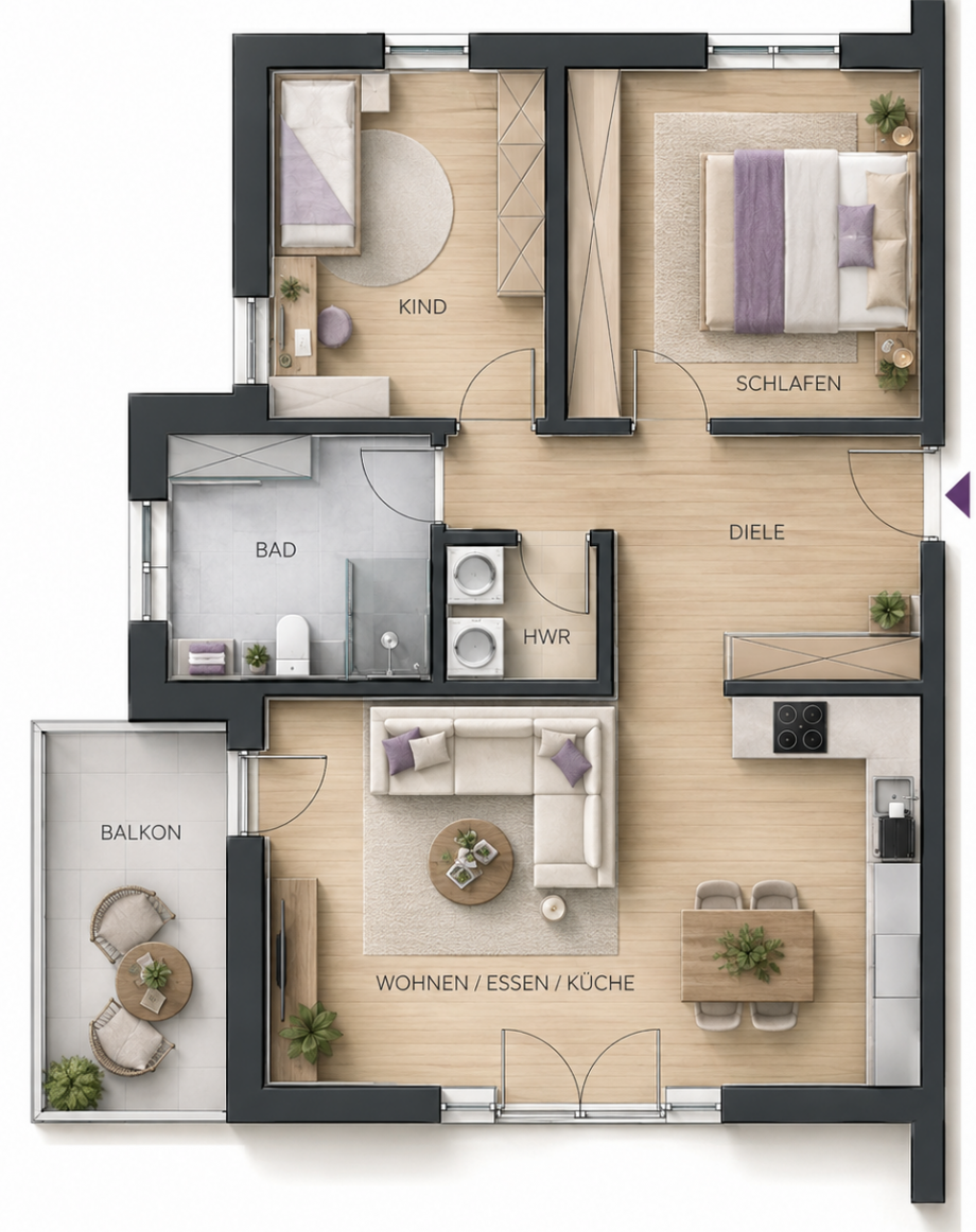 Grundriss OG Etagenwohnung Bischberg