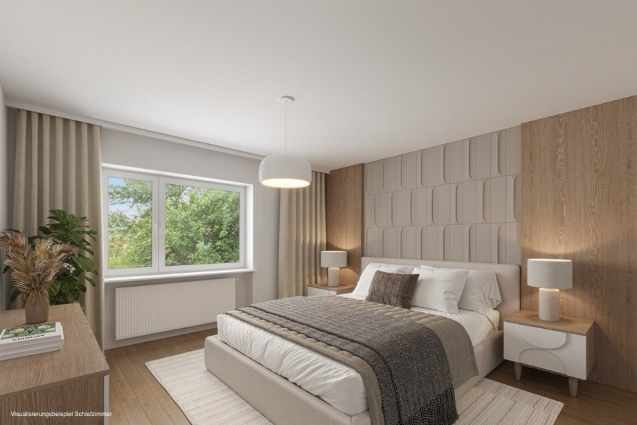 Visualisierung Schlafzimmer Zweifamilienhaus Bischberg