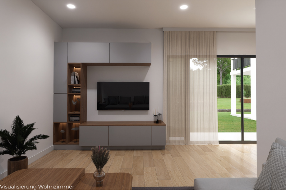 Visualisierung Wohnzimmer Etagenwohnung Bischberg