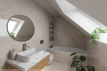 Visualisierung Badezimmer OG Doppelhaush�lfte mit versteckter Gartenidylle und Raum f�r Ideen