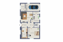 Grundriss_EG Kompakt wohnen auf einer Ebene - 3-Zimmer-Haus mit Garten und Garage