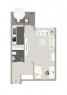 Grundriss 1-Zimmer-Wohnung in Bamberg: Ideal f�r Kapitalanleger und Studenten!