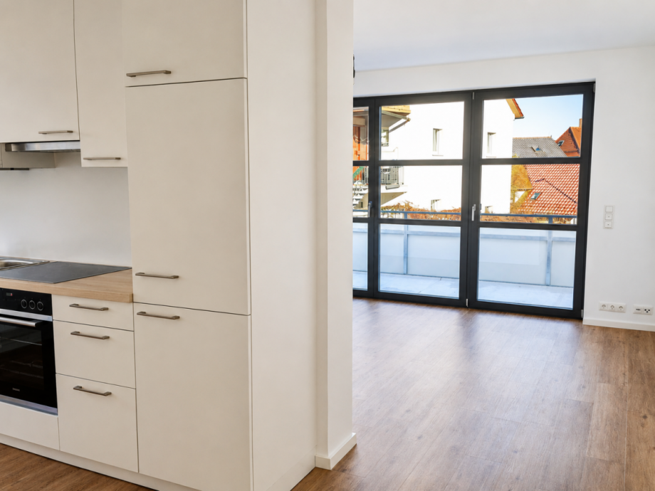 Offener �bergang zwischen K�che und Wohnen Etagenwohnung Eltmann