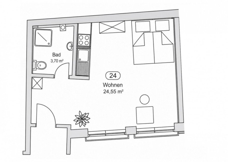 App. 38 - Grundriss Etagenwohnung Bamberg